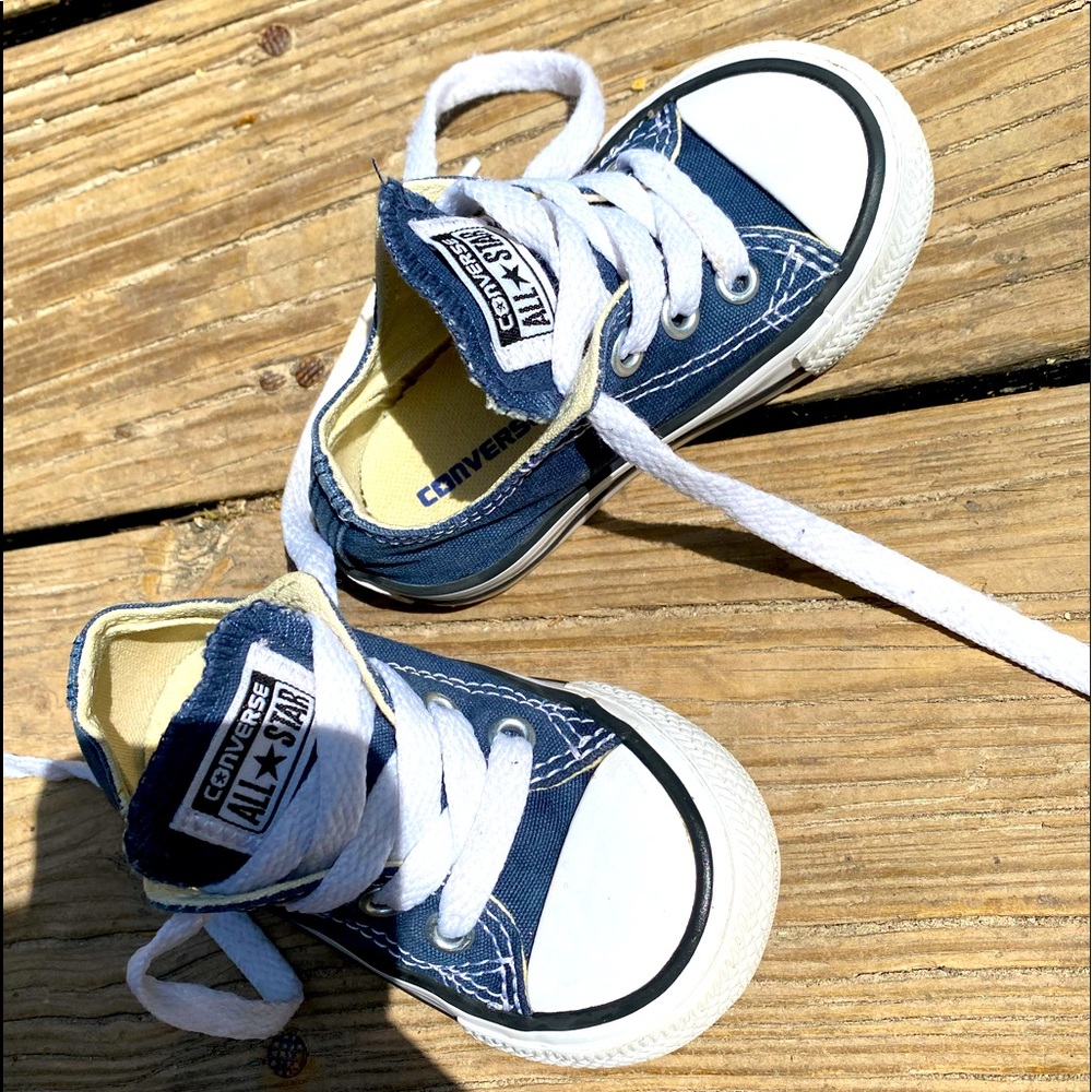 Little kids unisex all-star converses navy blue